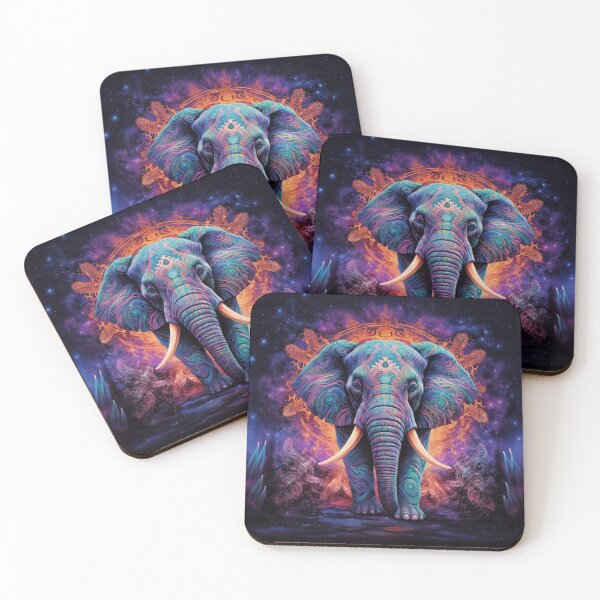 Item preview, Cosmic Majesty Elephant  - Mystical Celestial Elephant Art designed and sold by Spirit47.