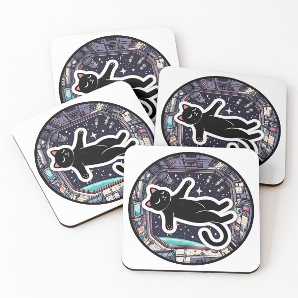 Item preview, Black Cat Sticker in Space designed and sold by Snap Stick.