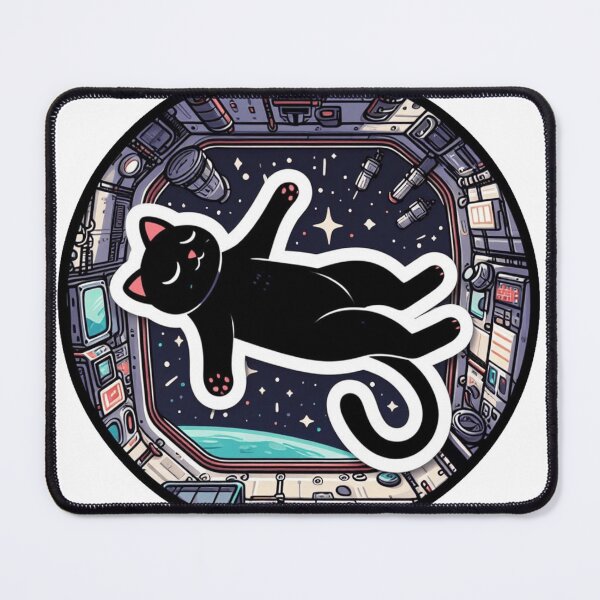 Item preview, Black Cat Sticker in Space designed and sold by Snap Stick.