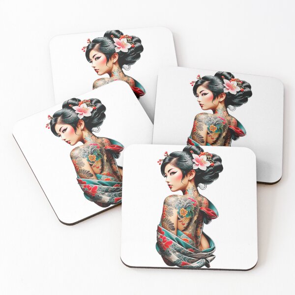 Item preview, Japanese Geisha Back Ink Tattoo designed and sold by Bunmigraphics .