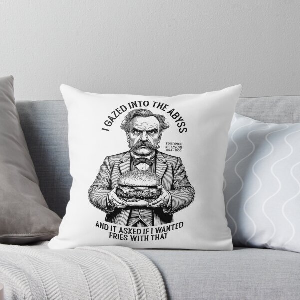 Item preview, Funny Nietzsche Philosophy Gazed Into Abyss Burger Fries designed and sold by GrandeDuc.