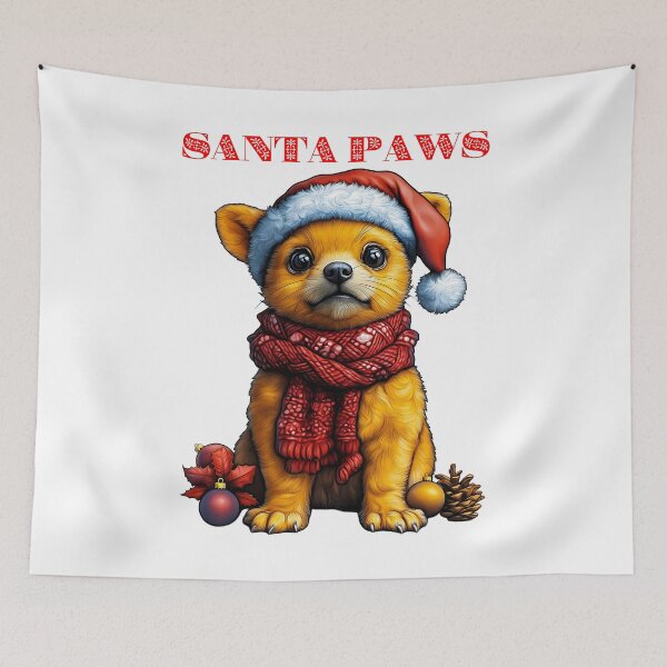 Item preview, Santa Paws Dog, Festive Puppy Design, Cute Holiday Dog, Christmas Animal Illustration, Cozy Winter Pet designed and sold by BukkyStory.