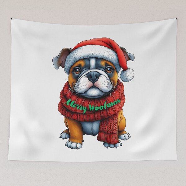 Item preview, Merry Woofmas Dog, Festive Bulldog Art, Cute Holiday Dog, Christmas Puppy Design, Cozy Winter Pet designed and sold by BukkyStory.
