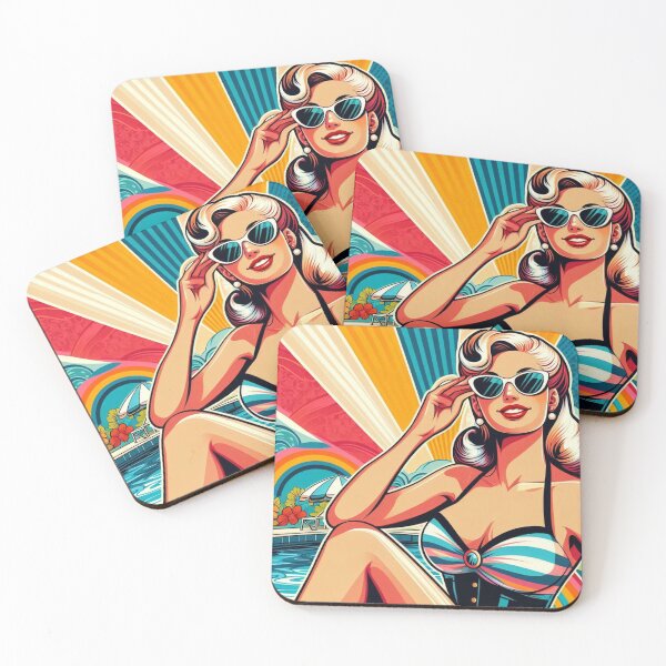 Item preview, Colorful retro pin-up vibes by the pool with Vibe RexVibes designed and sold by RexVibes.