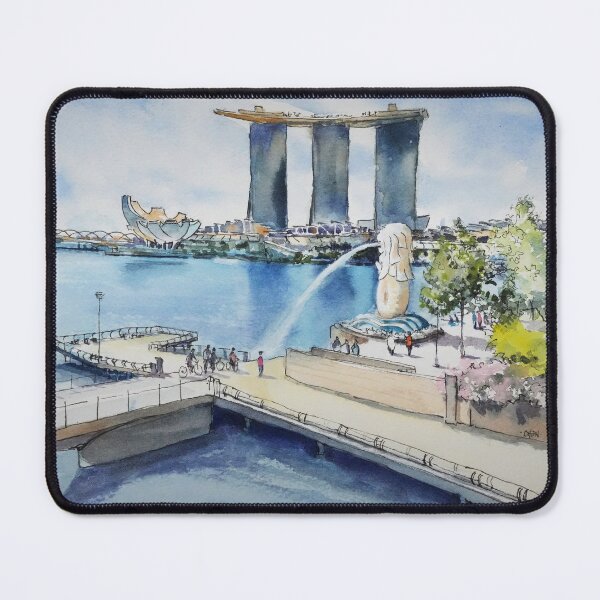 Item preview, Merlion, pen and wash designed and sold by Almondtree.