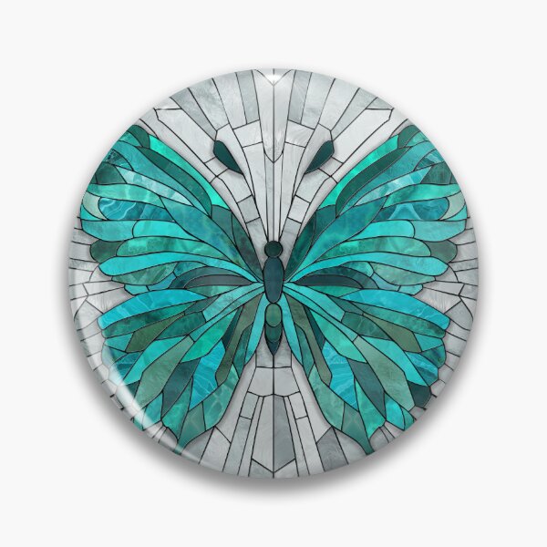 Item preview, Butterfly Mosaic -Emerald Green and Grey designed and sold by k9printart.