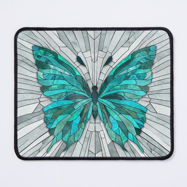 Item preview, Butterfly Mosaic -Emerald Green and Grey designed and sold by k9printart.