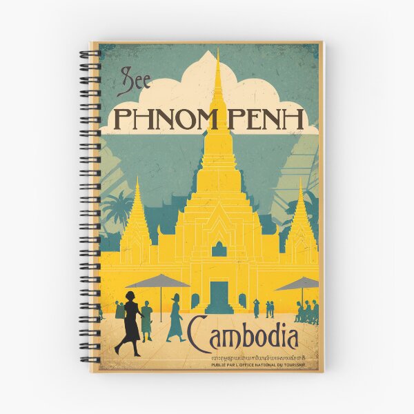 Item preview, Vintage Travel Art Print – Phnom Penh Cambodia: Temple designed and sold by Lost-Horizons.