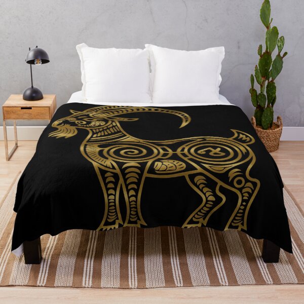 Item preview, The Goat - Chinese Zodiac - Tribal Gold designed and sold by TrippyOutfitter.