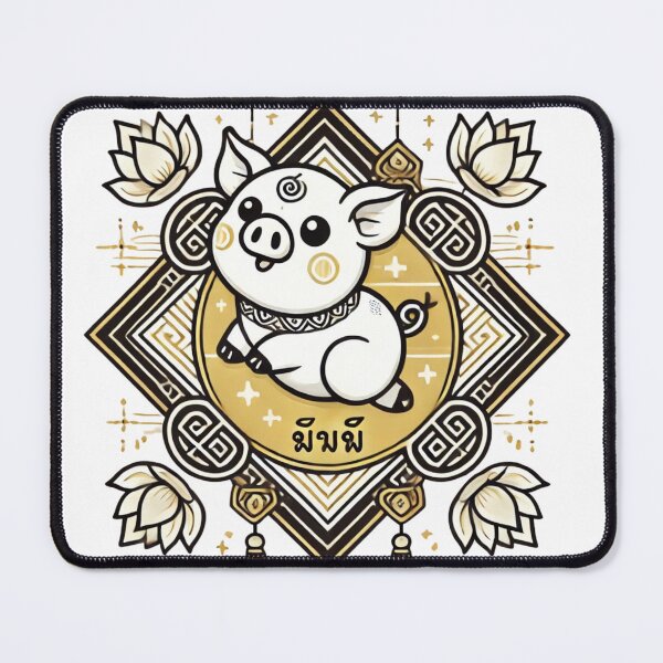 Item preview, Bouncy Pig in Thai Elegance" designed and sold by AonTH9.