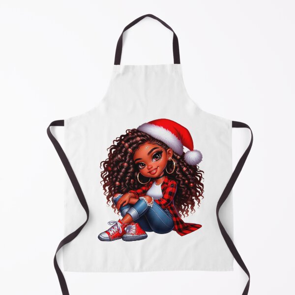 Item preview, Chica afro navideña, Chibi negra navideña, diseño Chibi de Papá Noel, Chica negra de invierno, Chibi navideño, Chica con gorro de Papá Noel. designed and sold by gabrielakrall.