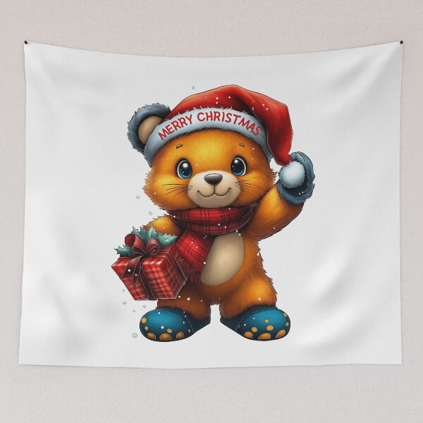Item preview, Merry Christmas Bear, Festive Holiday Bear, Cute Gift Bear Art, Christmas Teddy Illustration, Cozy Winter Bear designed and sold by BukkyStory.