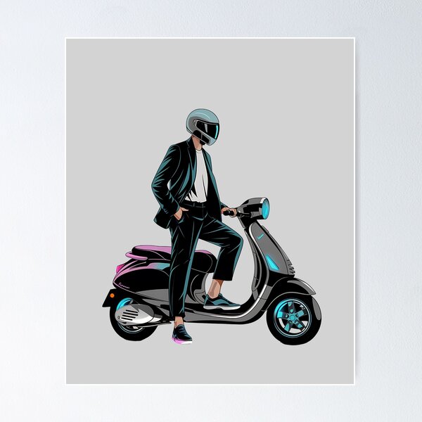 Item preview, Powered Elegance: Modern Mobility Electric Scooter Artwork designed and sold by TeeGrit.