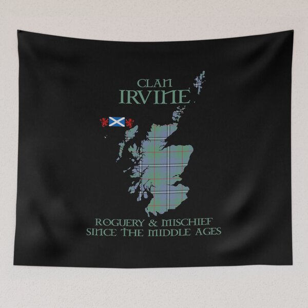 Item preview, Clan Irvine of Glentulchan tartan Scotland map Saltire flag and lion rampant scottish designed and sold by Clan1093.