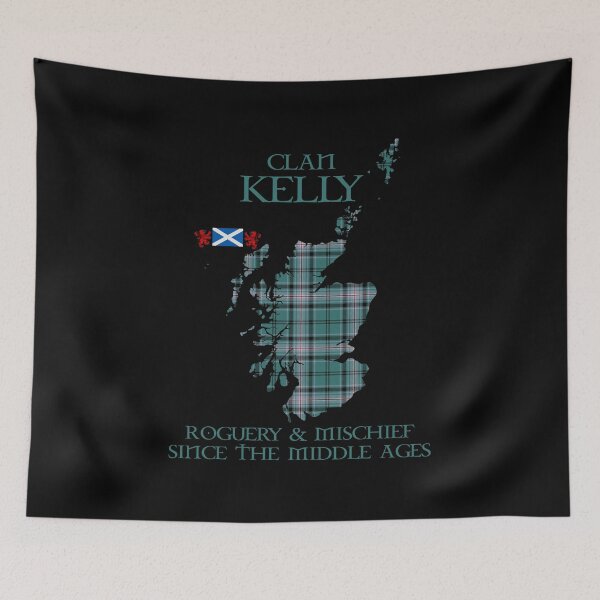 Item preview, Clan Kelly of Sleat Hunting tartan Scotland map Saltire flag and lion rampant scottish designed and sold by Clan1093.
