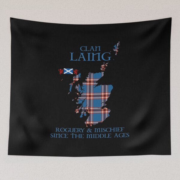 Item preview, Clan Laing of Archiestown tartan Scotland map Saltire flag and lion rampant scottish designed and sold by Clan1093.