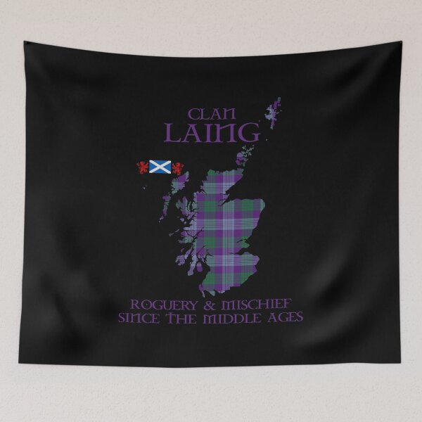 Item preview, Clan Laing tartan Scotland map Saltire flag and lion rampant scottish designed and sold by Clan1093.