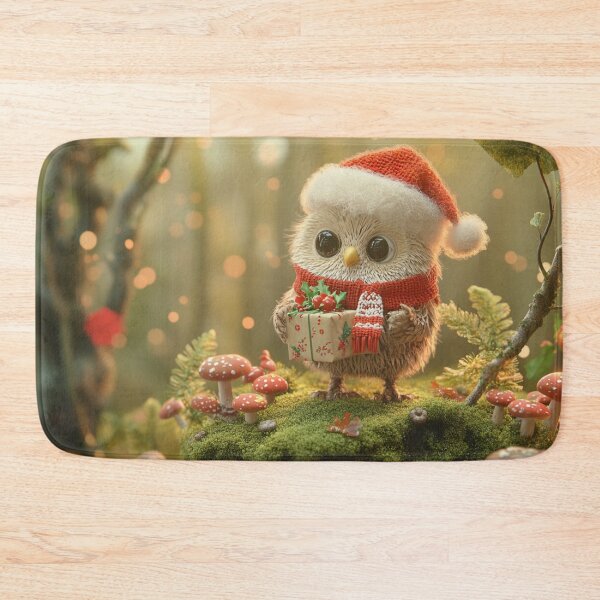 Item preview, Festive Cute Owl in a Magical Christmas Forest designed and sold by Cris888.