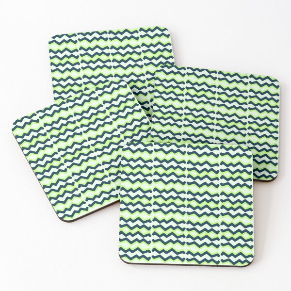 Item preview, Modern Green and Blue Zigzag Pattern Sequence Design by Decor Folks for Stylish Home Decor Accessories designed and sold by DecorFolks.