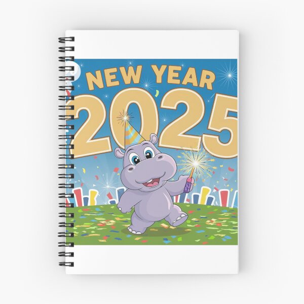Item preview, Hippo's New Year Celebration 2025 designed and sold by NeatThingLover.