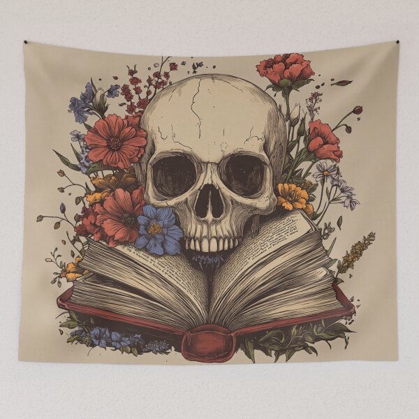 Item preview, Flowers Growing From A Book Botanical Skeleton designed and sold by GrinGalore.
