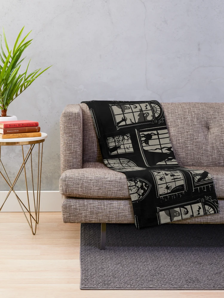Thumbnail 2 of 6, Throw Blanket, Gothic Windows Pattern designed and sold by episodicDrawing.