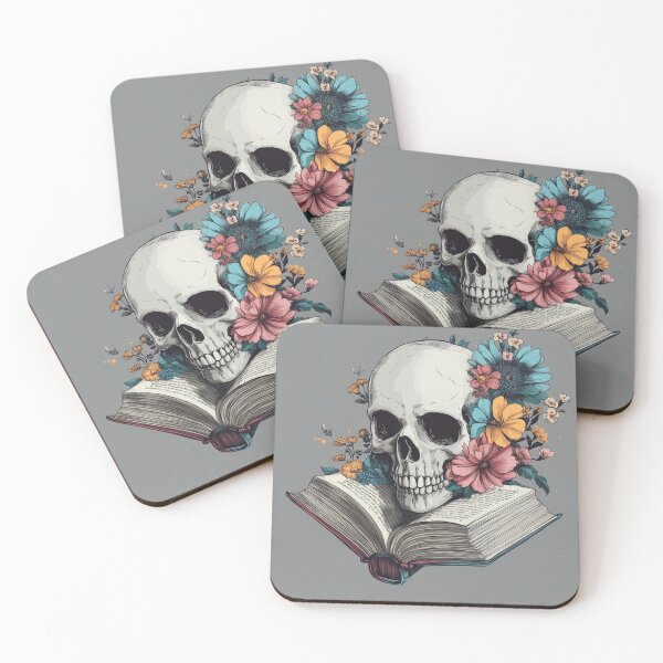 Item preview, Flowers Growing From A Book Botanical Skeleton Skull designed and sold by GrinGalore.