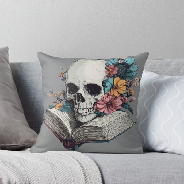 Item preview, Flowers Growing From A Book Botanical Skeleton Skull designed and sold by GrinGalore.