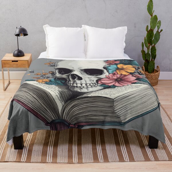 Item preview, Flowers Growing From A Book Botanical Skeleton Skull designed and sold by GrinGalore.
