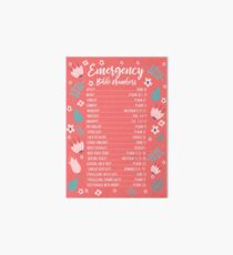 EMERGENCY BIBLE NUMBERS (FLORAL) Art Board