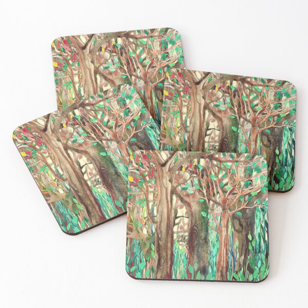 Item preview, Walking through the Forest - watercolor painting collage designed and sold by micklyn.
