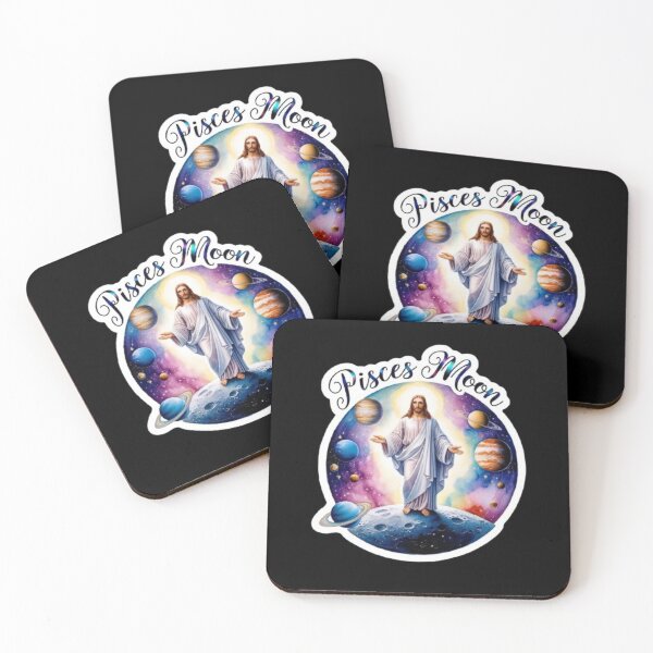 Item preview, Watercolor Jesus Pisces Moon  Astrology Art designed and sold by Mudastro Astrology.