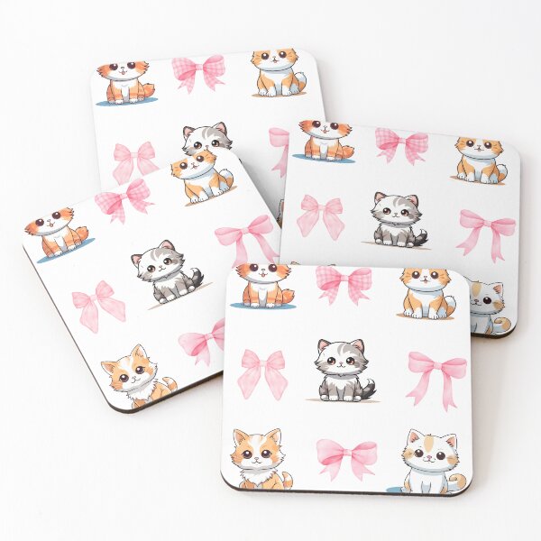 Item preview, Coquette Ribbons, Bows, and Cute Kittens - Whimsical Feminine Art designed and sold by ColorsHappiness.