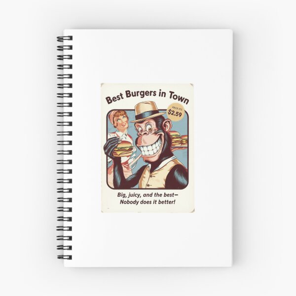 Item preview, Best Burgers, Monkey, Burgers, funnyfits70, Humor, Funny, retro, vintage, funny quotes, animal humor, designed and sold by FunnyFits70.