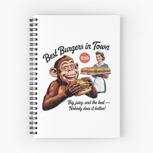 Item preview, Best Burgers, Monkey, Burgers, funnyfits70, Humor, Funny, retro, vintage, funny quotes, animal humor, designed and sold by FunnyFits70.