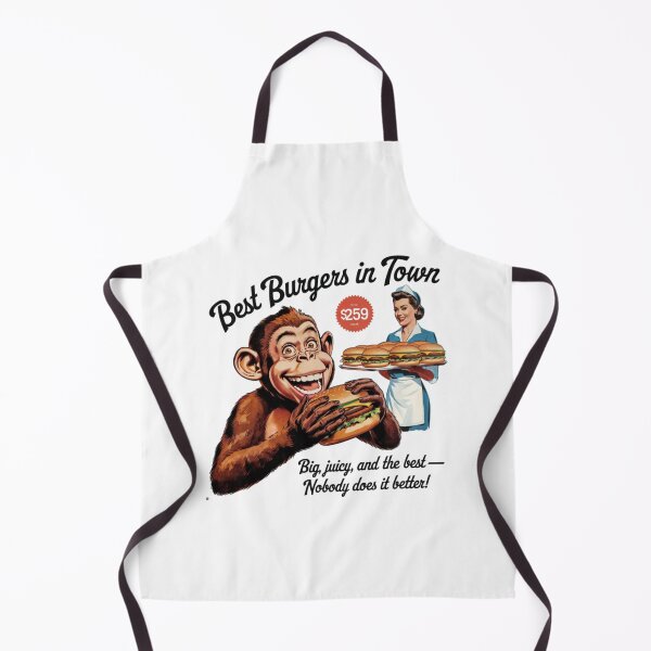 Item preview, Best Burgers, Monkey, Burgers, funnyfits70, Humor, Funny, retro, vintage, funny quotes, animal humor, designed and sold by FunnyFits70.