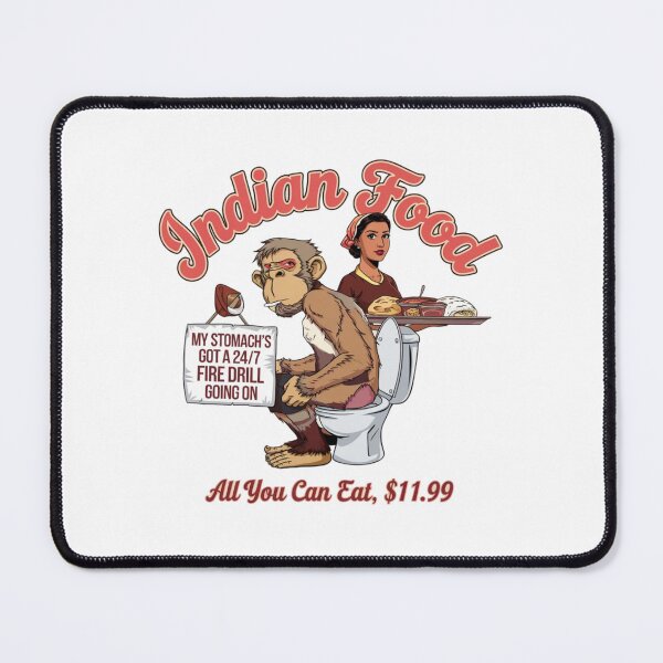 Item preview, Indian Food, Monkey, Spicy, toilet humor, foodie, funnyfits70, Humor, Funny, retro, vintage, funny quotes, animal humor, designed and sold by FunnyFits70.