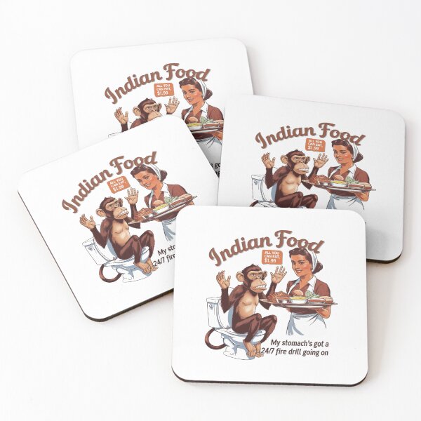 Item preview, Indian Food, Monkey, Spicy, toilet humor, foodie, funnyfits70, Humor, Funny, retro, vintage, funny quotes, animal humor, designed and sold by FunnyFits70.