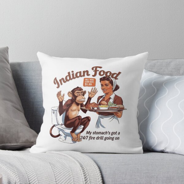 Item preview, Indian Food, Monkey, Spicy, toilet humor, foodie, funnyfits70, Humor, Funny, retro, vintage, funny quotes, animal humor, designed and sold by FunnyFits70.