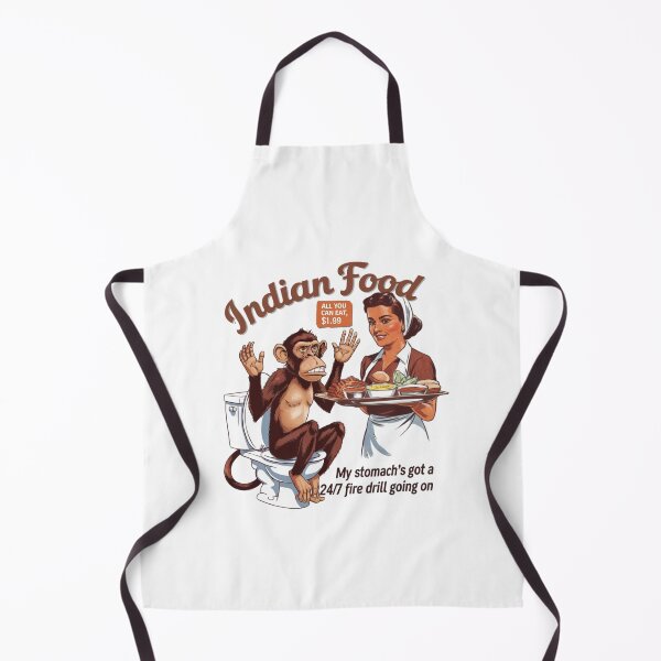 Item preview, Indian Food, Monkey, Spicy, toilet humor, foodie, funnyfits70, Humor, Funny, retro, vintage, funny quotes, animal humor, designed and sold by FunnyFits70.