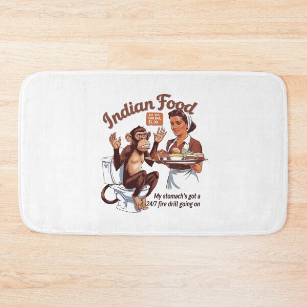 Item preview, Indian Food, Monkey, Spicy, toilet humor, foodie, funnyfits70, Humor, Funny, retro, vintage, funny quotes, animal humor, designed and sold by FunnyFits70.