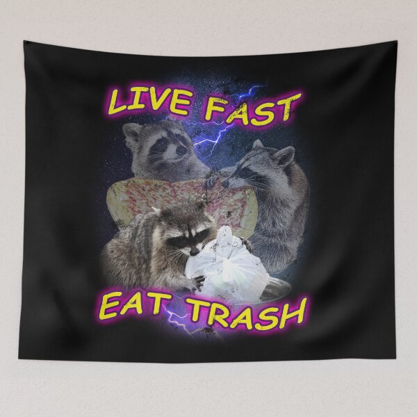 Item preview, Live Fast Eat Trash Raccoons designed and sold by AnnieBolton.