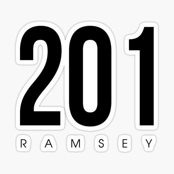 "Ramsey, NJ 201 Area Code design" Sticker for Sale by CartoCreative