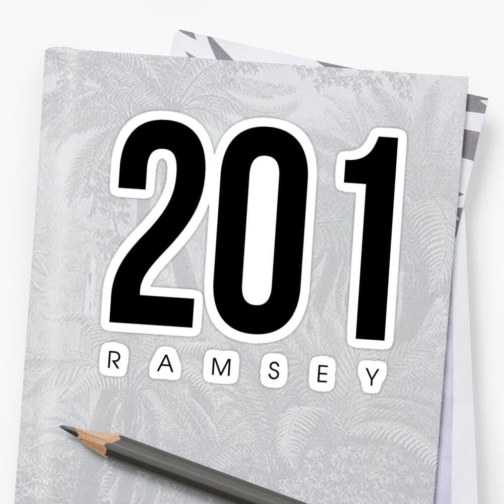 "Ramsey, NJ 201 Area Code design" Stickers by CartoCreative Redbubble