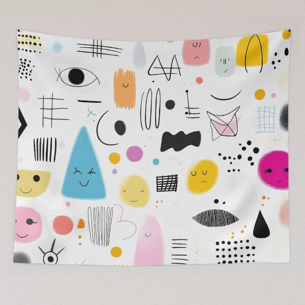 Item preview, Playful Smiley Faces and Abstract Shapes designed and sold by Soul-Sparks.