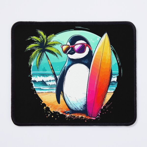 Item preview, Summer Surfing Penguin Sketchy designed and sold by TomFrontierArt.