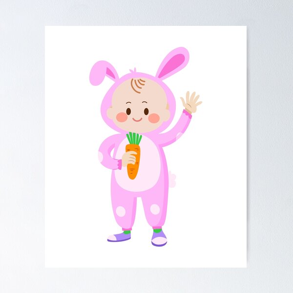 Item preview, Cute Pink baby bunny  designed and sold by Aminesnip.