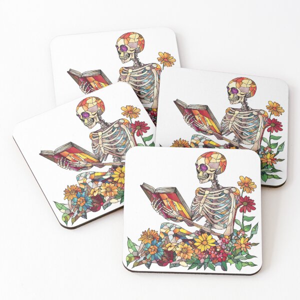 Item preview, Bones And Botany Book Aesthetics Reading Skeleton  designed and sold by GrinGalore.