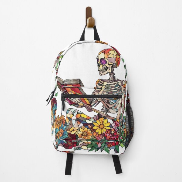 Item preview, Bones And Botany Book Aesthetics Reading Skeleton designed and sold by GrinGalore.