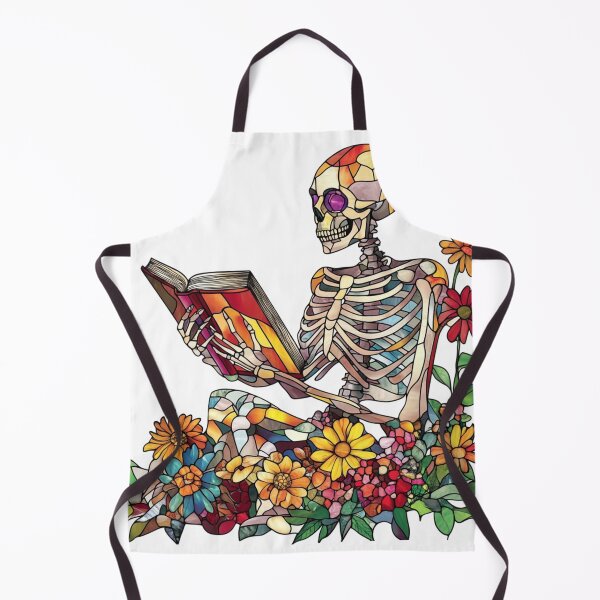 Item preview, Bones And Botany Book Aesthetics Reading Skeleton designed and sold by GrinGalore.